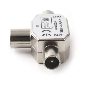 

2 Way TV T Splitter Aerial Coaxial Cable Female to 2 Male Connector Adapter Coaxial Digital Signal Antenna Splitter