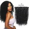 22 Inches Long Kinky Curly Clip In Synthetic Hair Extensions Black Brown Blonde Color 7 Pcs/Set 16 Clips On Hair 140G For Women ► Photo 2/6