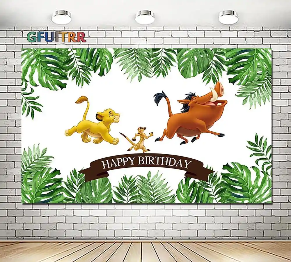 Cartoon Jungle Lion King Photography Backdrop Baby Birthday Party