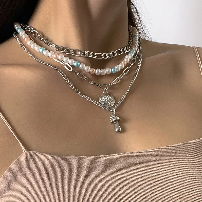 

Металлические бусины в богемном стиле из бисера трехмерный маленький гриб Ожерелье Портрет женский пляжный стиль круглые бусины ювелирные изделия