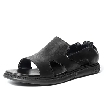 

Summer New Men 2020 Elastic Slip On Loafers Beach Vintage Open Toe Gladiator Male White Hollow Out Flats Casual Sandals