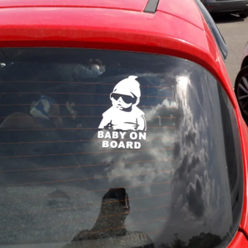 14x9 см "Baby on Board" знак безопасности автомобиля наклейки светоотражающие солнцезащитные очки детские автомобильные наклейки предупреждающие надписи черный/белый