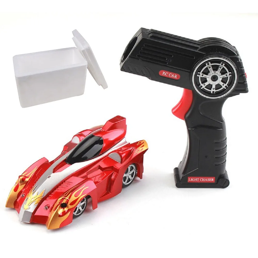 Радиоуправляемый мини-автомобиль освещение стены скалолазание Гравитация инфракрасный пульт дистанционного управления автомобили игрушки - Цвет: Red Foam Box