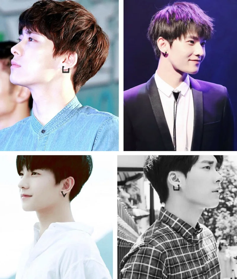 Stainless Steel Hoop Earrings for Women Men Black Rose Gold Plated Circle Round Earring Geometric Classic Cartilage Earrings