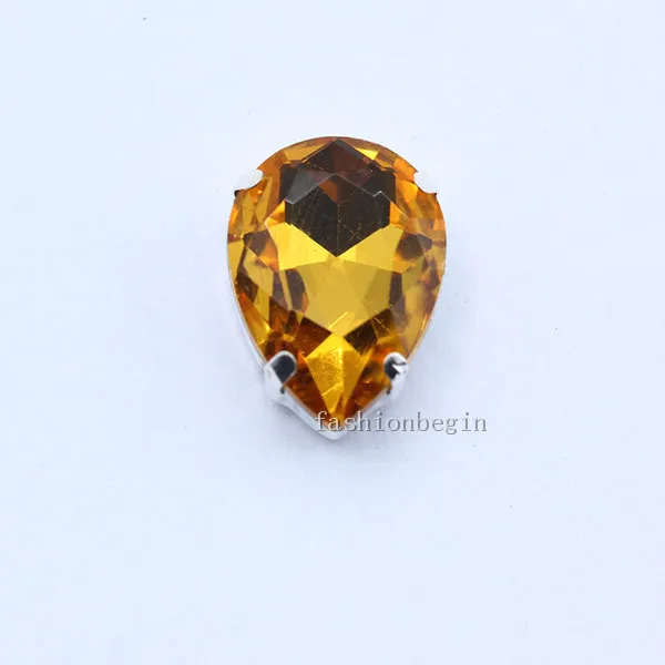 gold 4x6 6x 8 10 x14 13x18 18*25 20x30x30x40 мм 24 цвета каплевидные стеклянные камень шить на Кристальный, серебряный, со стразами основание кнопки для одежды - Цвет: gold