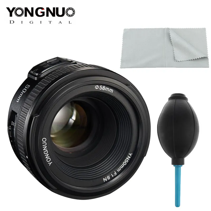 Объектив камеры YONGNUO Len YN50MM F1.8 для Nikon D800 D300 D700 D3200 D3300 D5100 D5200 D5300 с большой апертурой AF MF DSLR Объектив камеры
