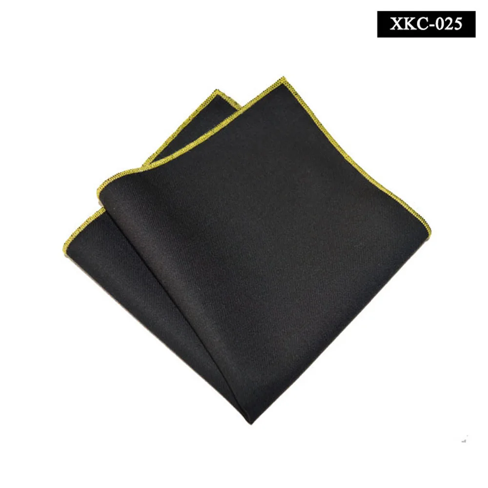 XKC025 Мужской, карманный, квадратный носовой платок с разноцветными краями, вечерние аксессуары - Цвет: XKC025
