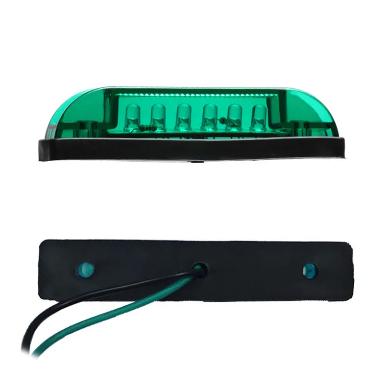 2PCS Trailer Lights LED Car Truck Side Light 6LED Truck Side Lights Marker Light Lamp Green Truck Lights 12v