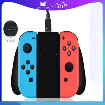

DATA FROG Grip Handle Charging Dock Station Charger Chargeable Stand for Switch Joy-Con NS Handle controller Charger
