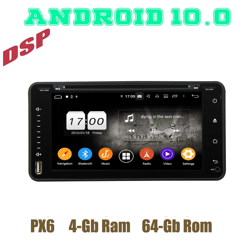 Px6 Android 10 0 Автомобильный GPS dvd плеер с голосовым управлением для toyota universal corolla Terios