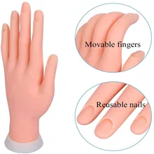 Prática mão para manicure prego mão formação modelo flexível móvel prótese macio falso prego impressora manicure unhas ferramenta