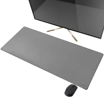

900*400mm Large Office Computer Desk Mat Double sized PU Leather Clipboard Table Keyboard Pad Laptop Full Desk Pad [Grey]