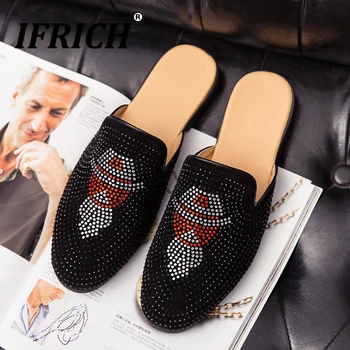 

Summer Half slippers For Man Casual Shoes Black Youth Fashion Men Shoes Half Drag Footwear Adult Brand Designer Flats Men Shoes