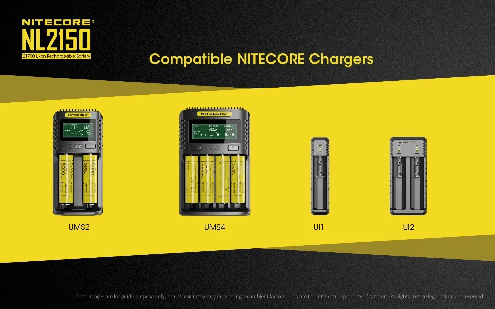 NITECORE UI1 usb зарядка Li-Ion IMR 21700 зарядное устройство+ NITECORE 21700 литий-ионная аккумуляторная батарея NL2150 5000mAh 3,6 V 18Wh