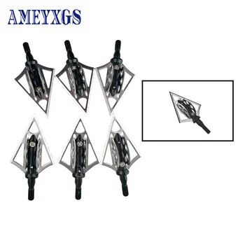 

6/12 Pcs 100 Grains Archery Arrowhead Hunting Black Stainless Steel Diameter 2.9cm Accessories Shooting Training Camping