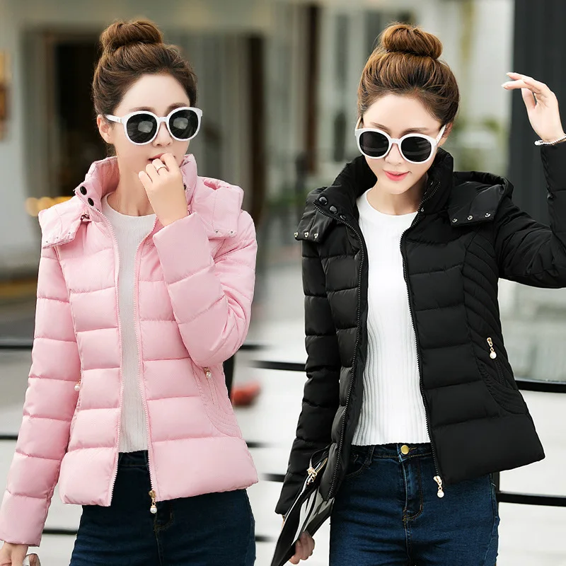 

2018 Autumn & Winter New Style Korean-style Fashion Slimming Thin Short down Jacket Cotton-padded Clothes Women Coat Cotton-padd