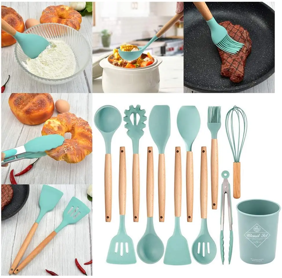 12 Pieces Premium Silicone Utensil Set