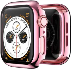 Premium Plated Bumper with Tempered Glass Screen Protector for 42mm series 321 (Pink gold)