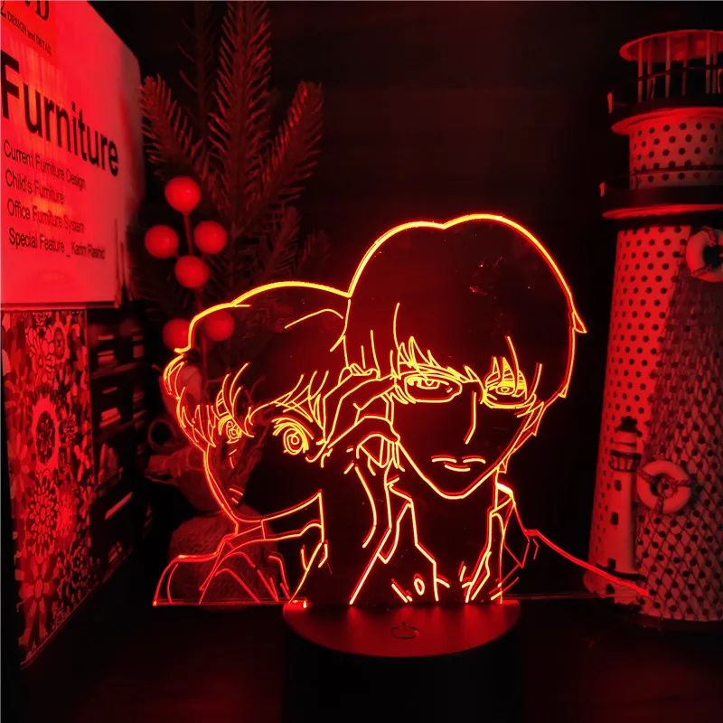 Terror in Resonance 3D Illusion Led Nightlights Anime Light Lamp Multi Color Changing Lampara Bedroom Decor Manga Birthday Gift | Освещение
