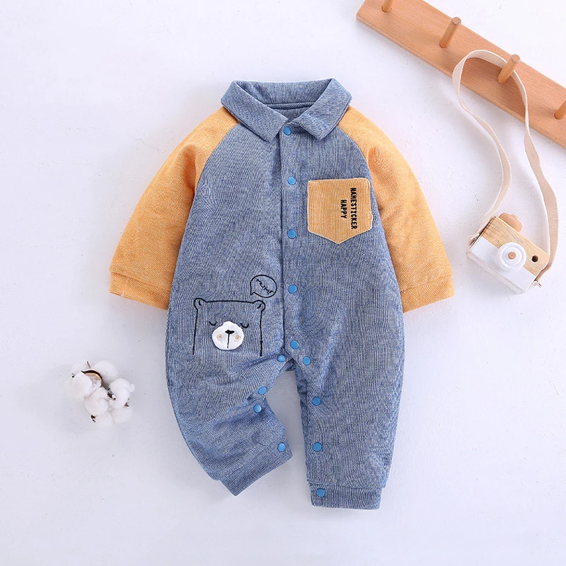 Детские комбинезоны; комбинезон с длинными рукавами; Bebe; Одежда для младенцев; плотная теплая осенне-зимняя одежда для новорожденных; комбинезон для девочек - Цвет: Type 6