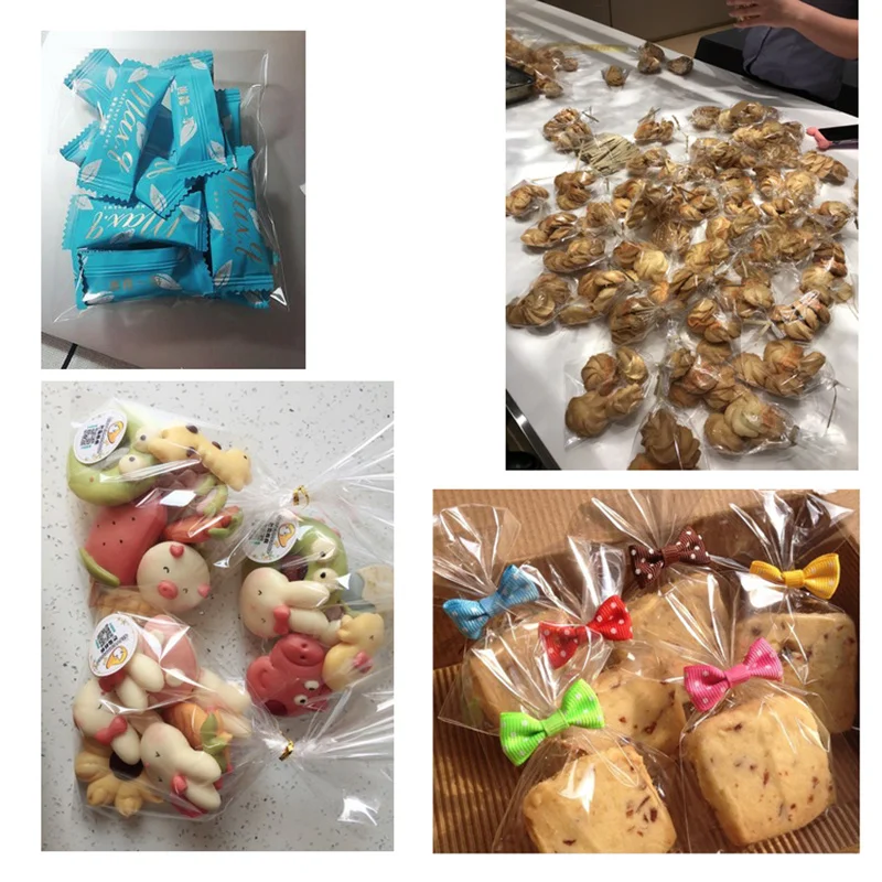 Transparent Plastic Gift Bag with Wire for Candy, Cookies, Bread, Food, and More