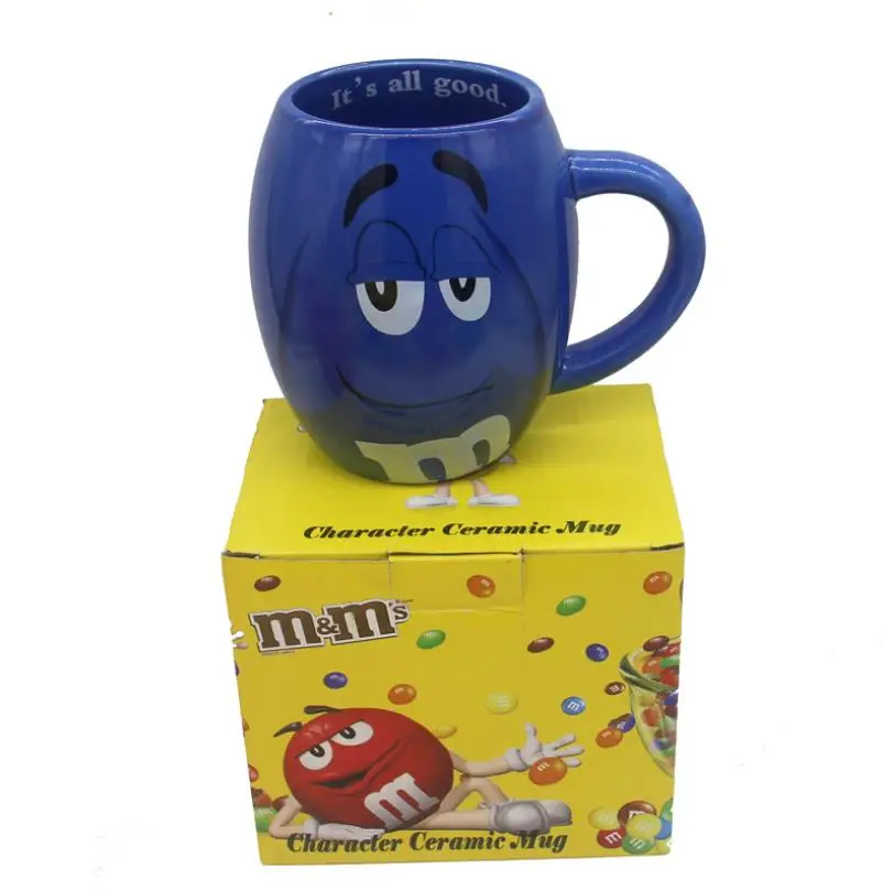M& m бобы кофейные кружки чашки для чая и Кружки Мультфильм милый знак экспрессии большой емкости керамическая чашка Рождественский подарок