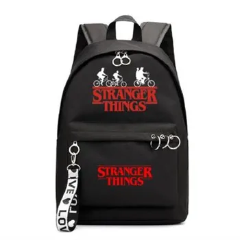 

Stranger Things Backpacks for Students Black&pink Canvas Travel Bags Fashion Teenagers Laptop Backpack Girls School Bag