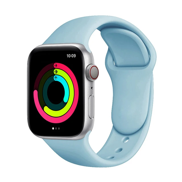 Silicone Strap for Apple Watch Band Series 7 654 321,44/40mm 42/38mm 45/41mm Smartwatch Bracelet Watchband for Apple Watch SE 43