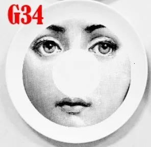 Новые 8 дюймов Milan rosenthal Piero fornasetti керамические тарелки черно-белые иллюстрации подвесные блюда образец комнаты дома отель украшения 10 - Цвет: 34