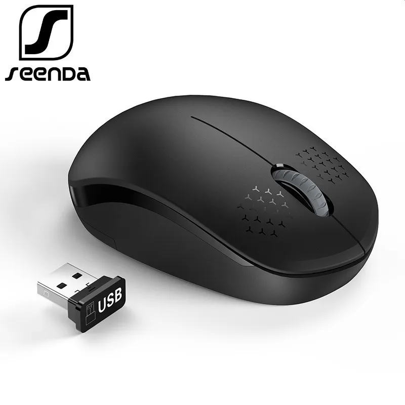 Black 2.4GHz PC Wired Optical Sensor Mute Mouse Mice USB Receiver Plug and play
