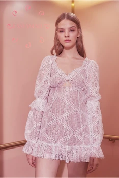 

EASYSMALL For love lemons Women dress Fashion Country style pearl high-end party evening streetwear High Waist short Dresses