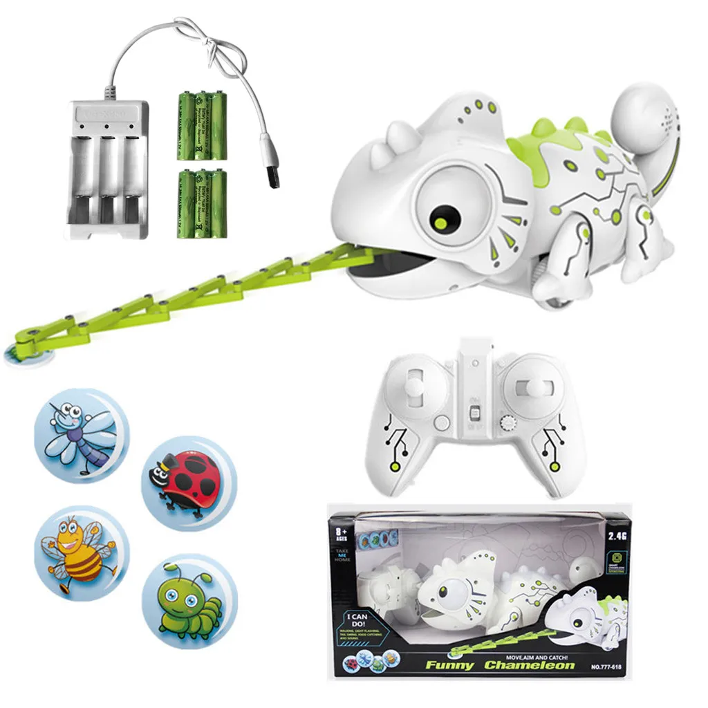 RC робот динозавр игрушка Хамелеон Pet 2.4CHz пульт дистанционного управления сменный светильник электронная модель животное Интеллектуальный робот набор игрушек