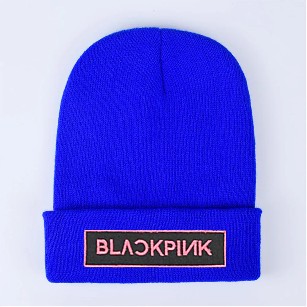 BLACKPINK Kpop зимние шапки для женщин шапка зимние шапки бини мужские хлопковые унисекс повседневные буквы вязаная шерстяная шапочка шапка сохраняющая тепло - Цвет: 8