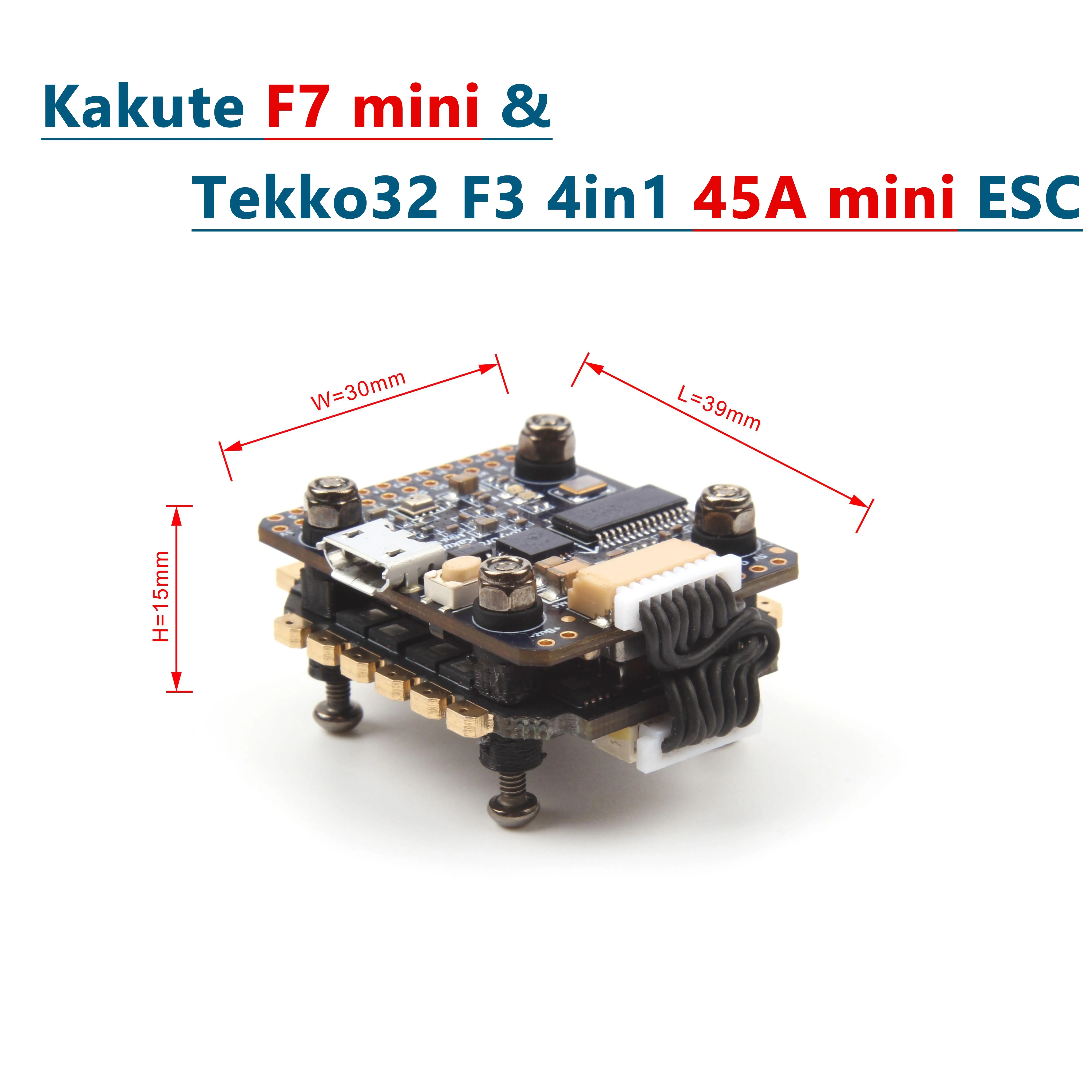 Holybro Kakute F7 мини контроллер Полета& Tekko32 F3 4в1 45А мини ESC& Atltal mini VTX 5,8G комбо мини стек 20*20 мм Монтажный Хол - Цвет: F7 45A  mini