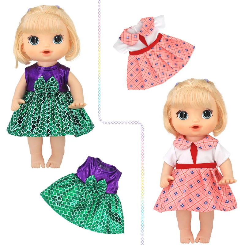 30CmBabyDollsDressSummerGreenSequinsDress12BabyToysClothes