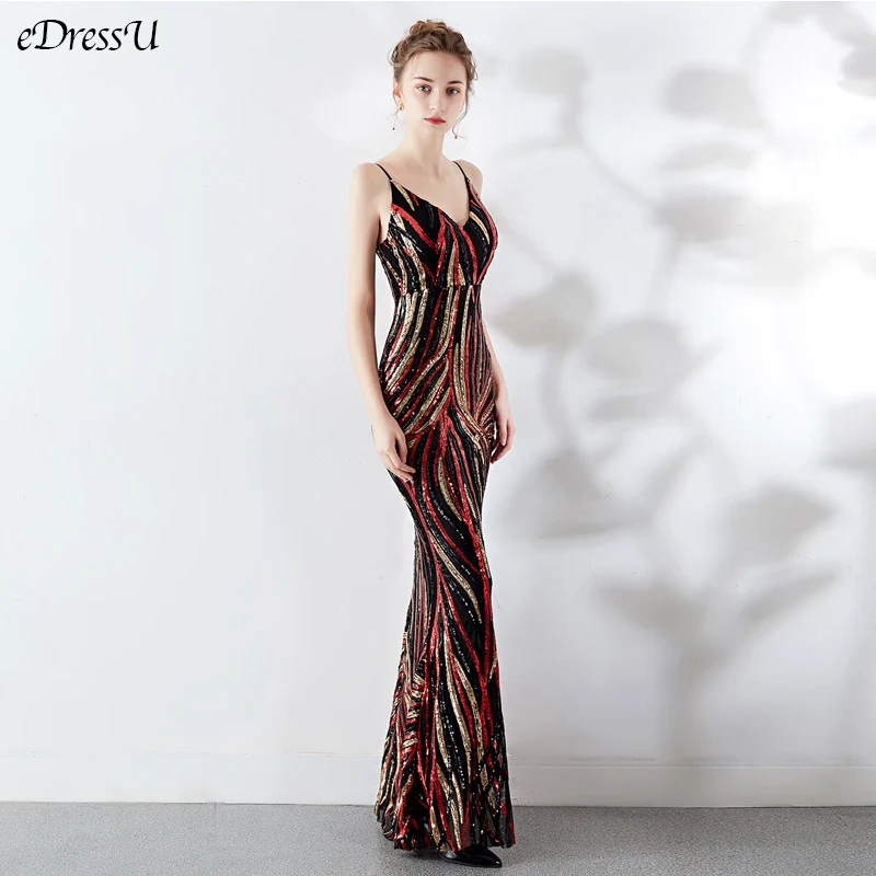 Футболка контрастных цветов с блестками элегантное вечернее платье Vestido de Fiesta на тонких бретелях длинное вечернее платье для выпускного вечера YNY-16002