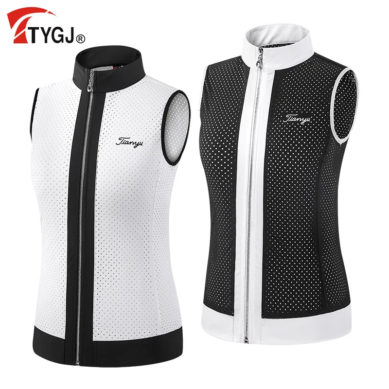 여성용 골프 의류로 TTYGJ 스포츠 재킷, 통기성 메쉬 홀 아우터 언더셔츠 조끼 1 TTYGJ Golf Clothing Women s Sports Jacket Breathable Mesh Hole Outer Undershirt Vest 골프웨어 ゴルフウェア