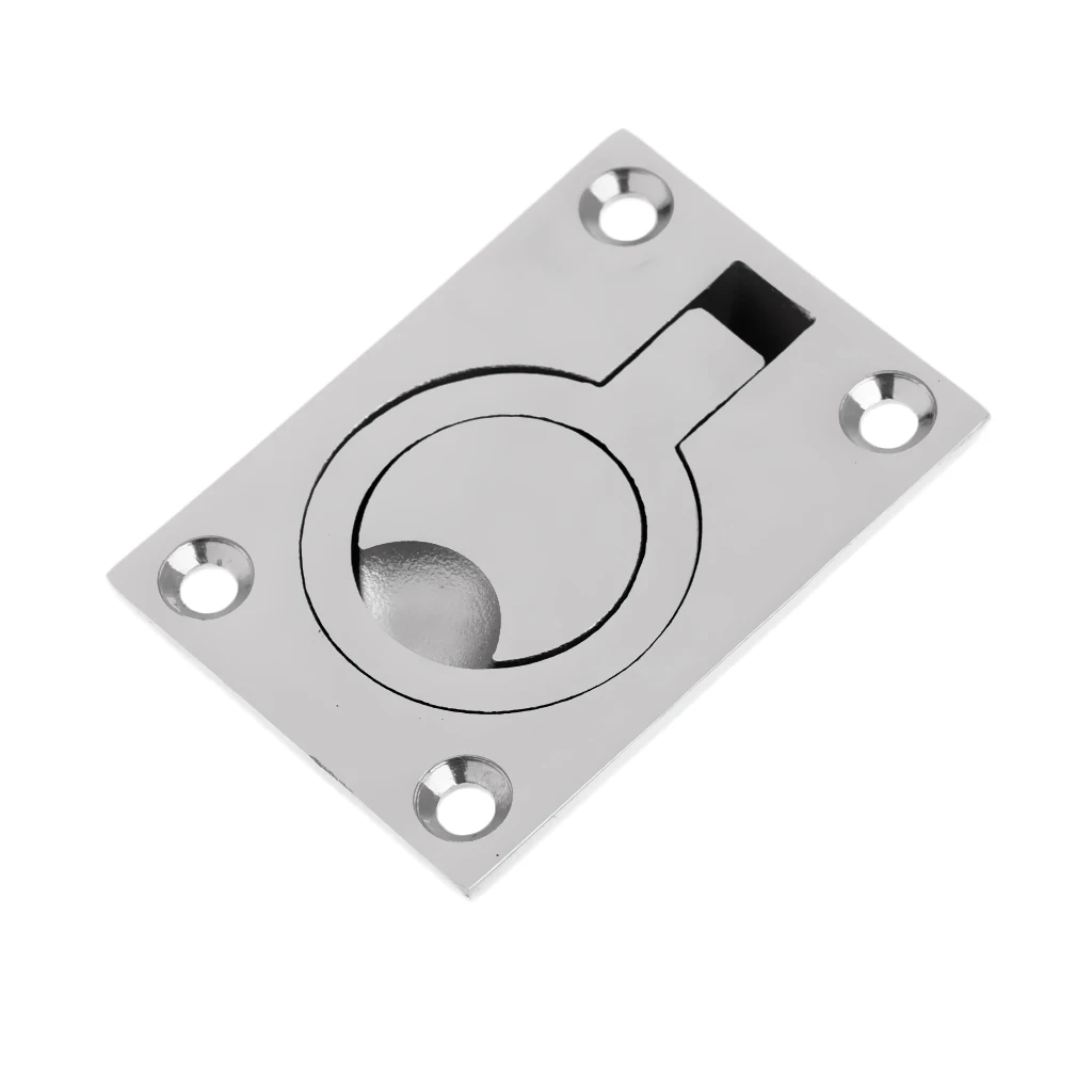 Boat Polished Stainless Flush Mount Lift Handle Ring Pull Hatch Deck Hinge