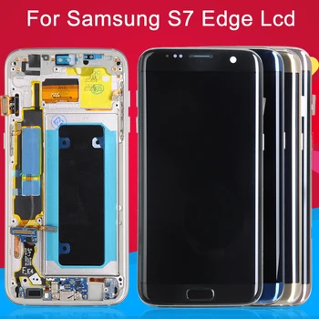 

Dinamico Super Amoled G935 Display For Samsung Galaxy S7 Edge Lcd Screen G935F Lcd Touch Digitizer Assembly With Frame+Tools