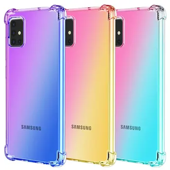 

50pcs/lot For Samsung Galaxy A51 A71 Soft Case Anti-Knock Gradual Change Transparent TPU Cover For Galaxy S20 Ultra S20 Plus