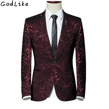 

Top Quality Suit Jacket Men Brand Clothing 2018 New Blazer Men Luxury Print Slim Fit Party Dress Suits Hot Men Blazer Jackets