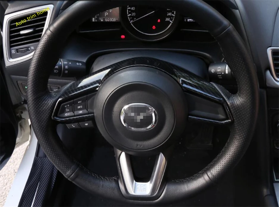 Lapetus обновление интерьера для Mazda CX-9 CX9- ABS Матовый/углеродное волокно стиль украшение рулевого колеса автомобиля рамка отделка