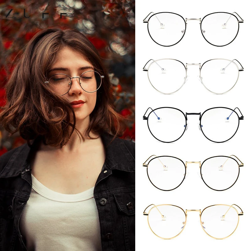 

Hot New With Reading Glasses Flat Men Pearl And Women Anti-Blue Light Goggles Metal Trend Glasses Frame Myopia Glasses Frame 5