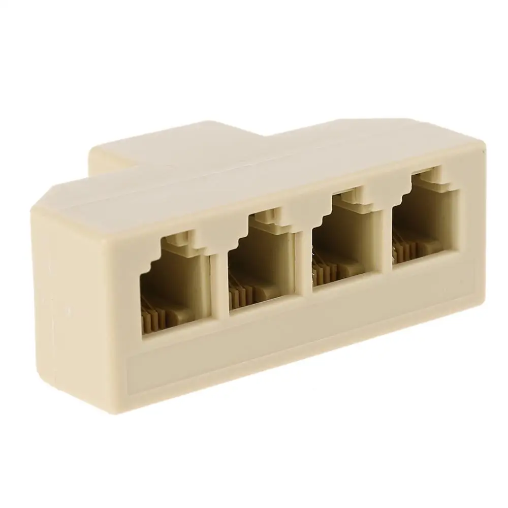 

1PC RJ11 Splitter 4 Way Adapter 1 M to 4 F RJ-11 6P4C Phone Jack Splitter