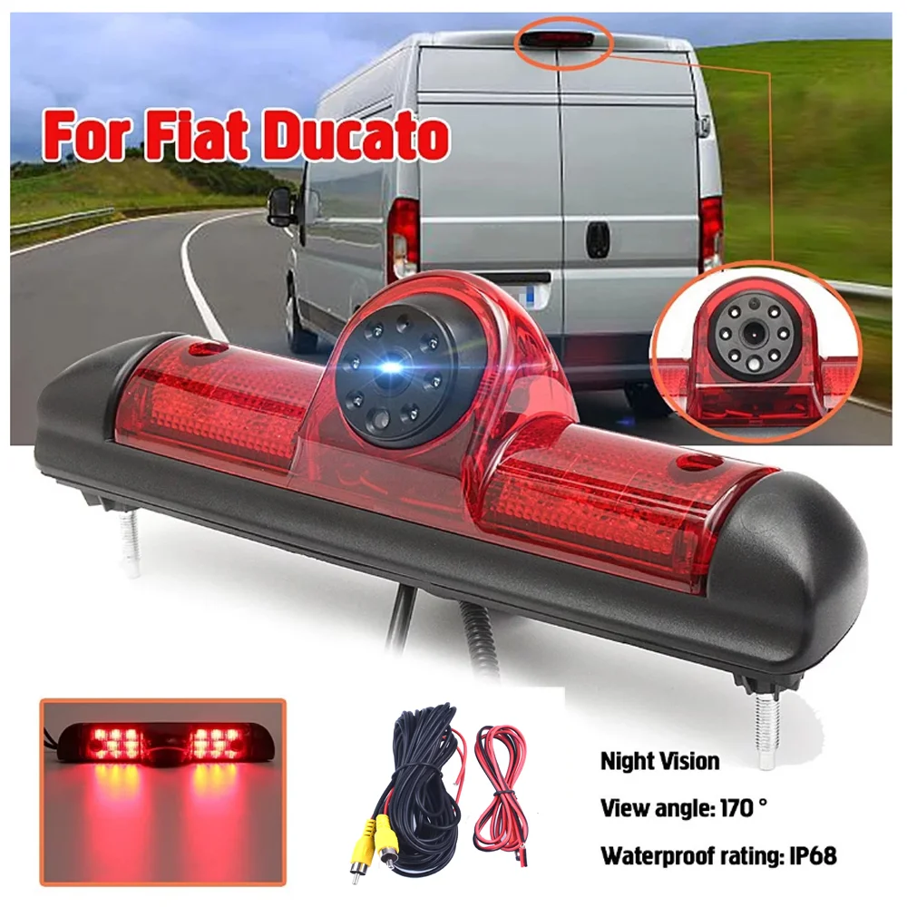 CCD Car Brake Light Reverse Camera For Citroen JUMPER III FIAT DUCATO X250 Peugeot BOXER III LED Light Parking Rear View Camera