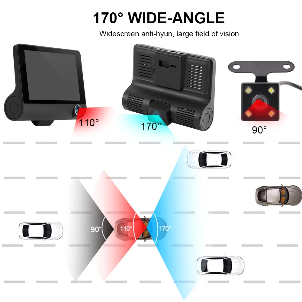 Видеорегистратор, Автомобильный видеорегистратор, камера 1080P HD, видеорегистратор 4 k, автомобильная камера ночного видения 170, широкоугольный g-сенсор, видеорегистратор для вождения, парковочный монитор