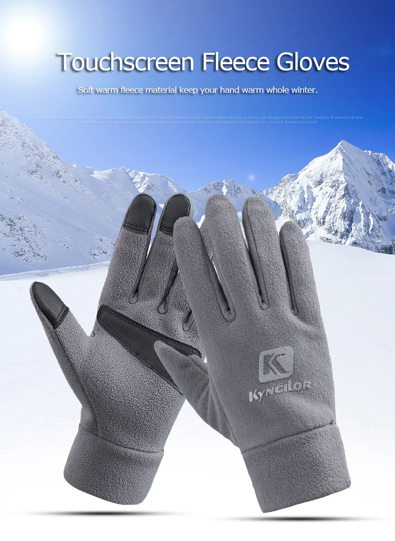 Мужские и женские зимние теплые флисовые перчатки для сенсорного экрана, велосипедные перчатки для пеших прогулок, кемпинга, катания на лыжах, бега