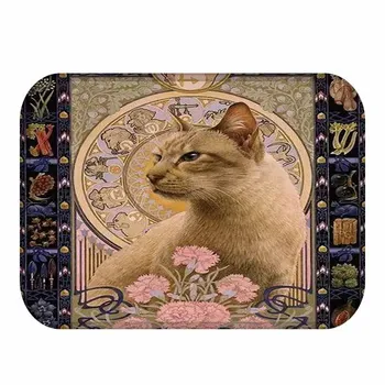 

40x60cm Cute Diy Print Floor Mat Bathroom Ground Mat Slip Door Bath Pad Rug Living Room Carpet Animal Cat