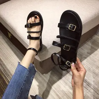 

SWYIVY Sandals Women Flat Summer Shoes Beach Sandals Open-Toe Ladies Casual Shoes Female Gladiator Sandals Shoes Woman Flats