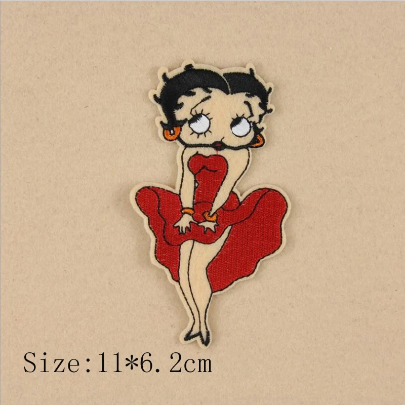 2 шт. Betty Boop сексуальная леди девушка мультфильм патч логотип Утюг на вышитые аппликации знак костюм NL430